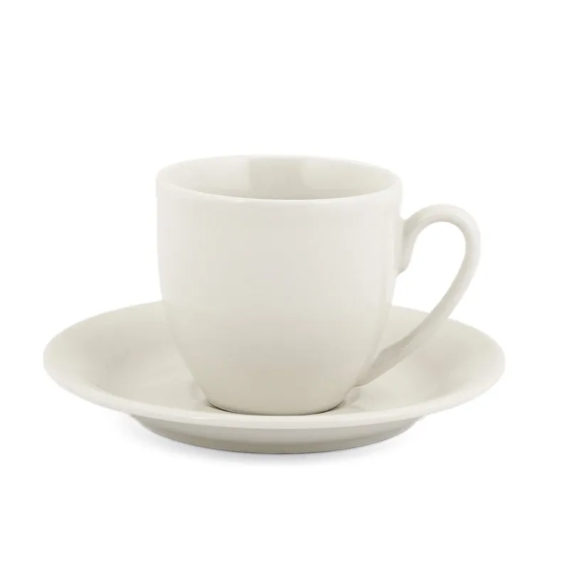 SipDelight Porcelain Cup & Saucer (White/190 mL Each) - Set of Six - 5