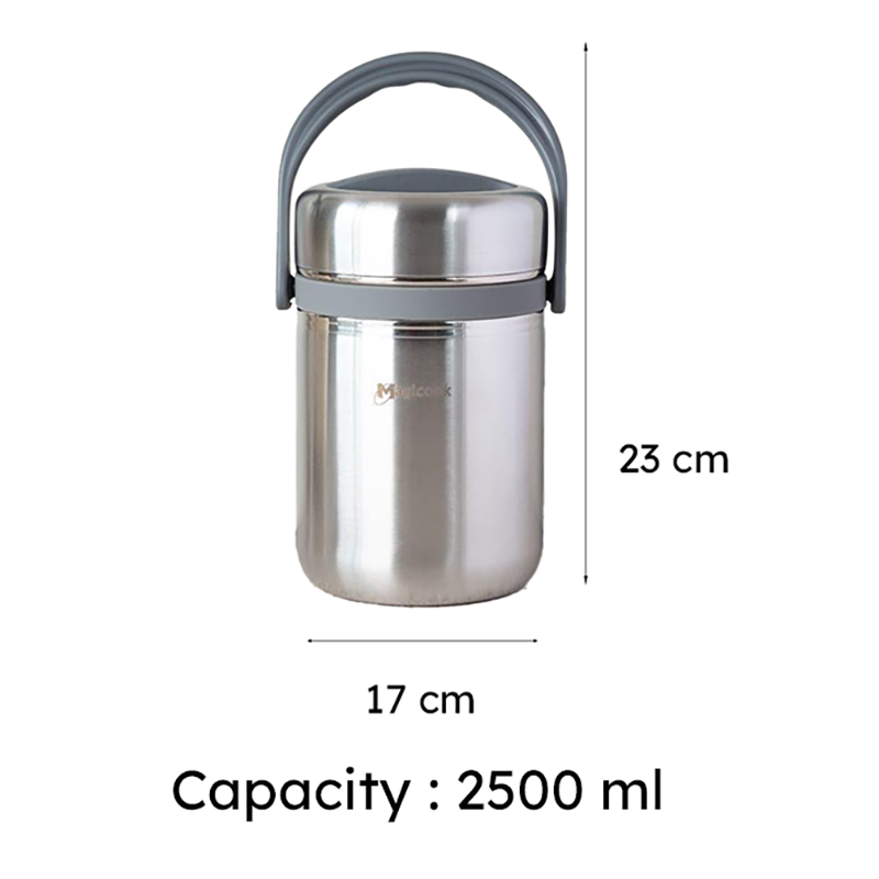 Cassa Insulated Lunch Box (Grey) 2500 ML - Two Piece Set media 8