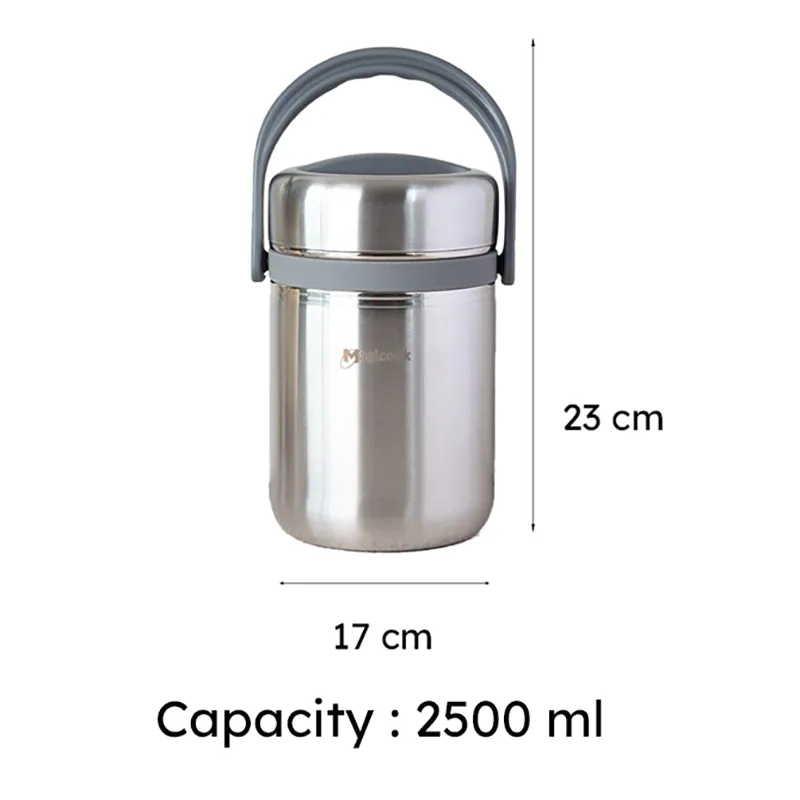 Cassa Insulated Lunch Box (Grey) 2500 ML - Two Piece Set media 8