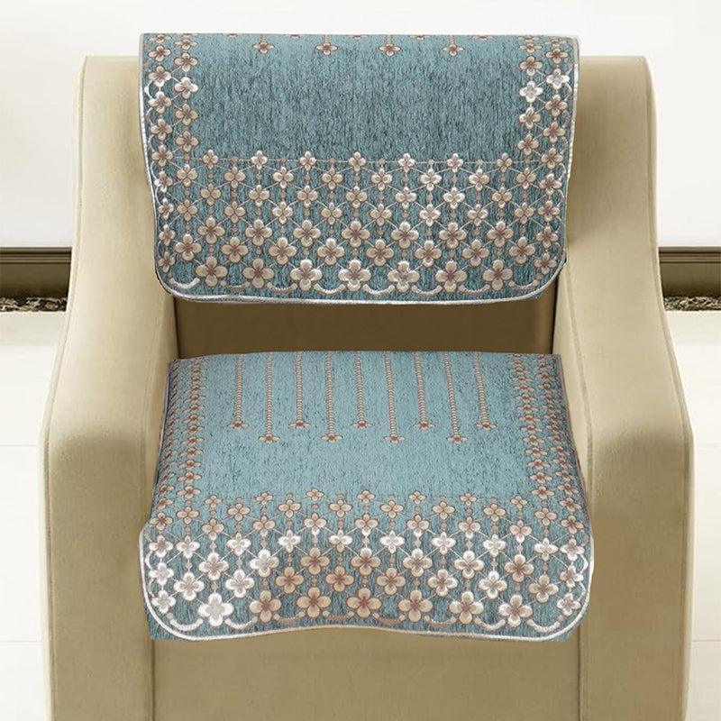 Emsy Cotton Sofa Cover - Turquoise Blue media 4