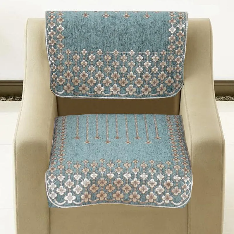 Emsy Cotton Sofa Cover - Turquoise Blue media 4