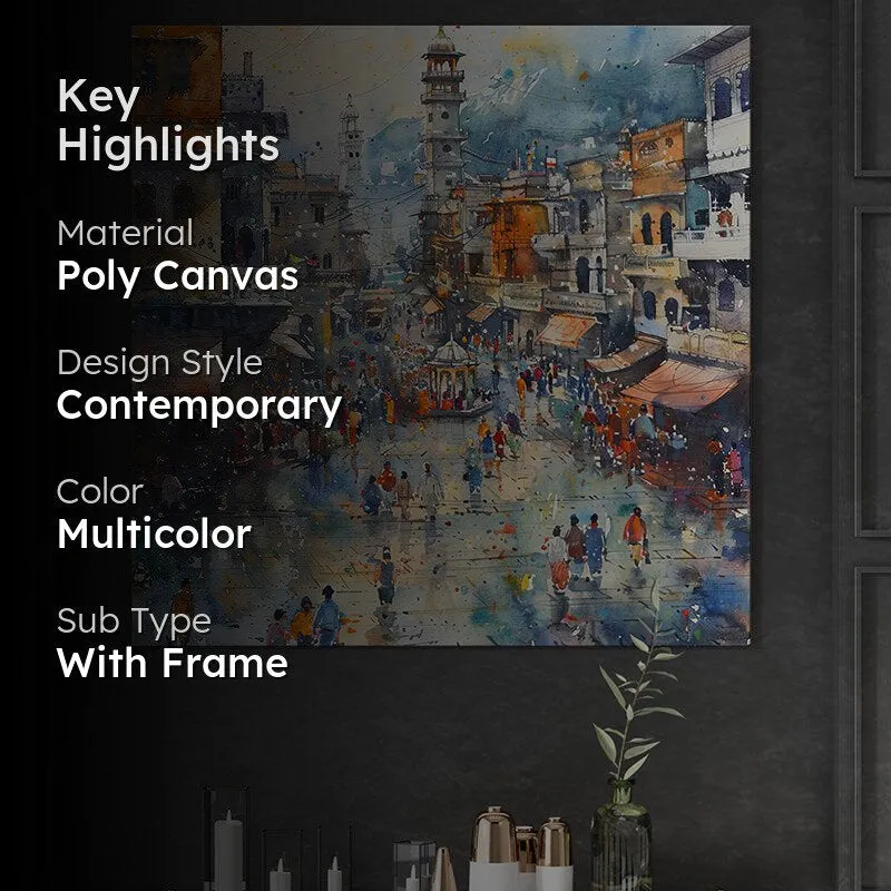 Bustling Bazaar Poly Canvas Wall Painting media 2