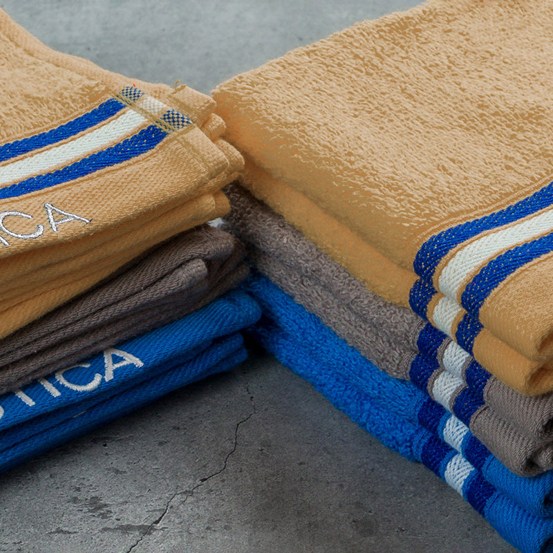 Nautica Dove Down Cotton Face Towel (Grey,Blue & Beige) - Set Of Twelve media 5