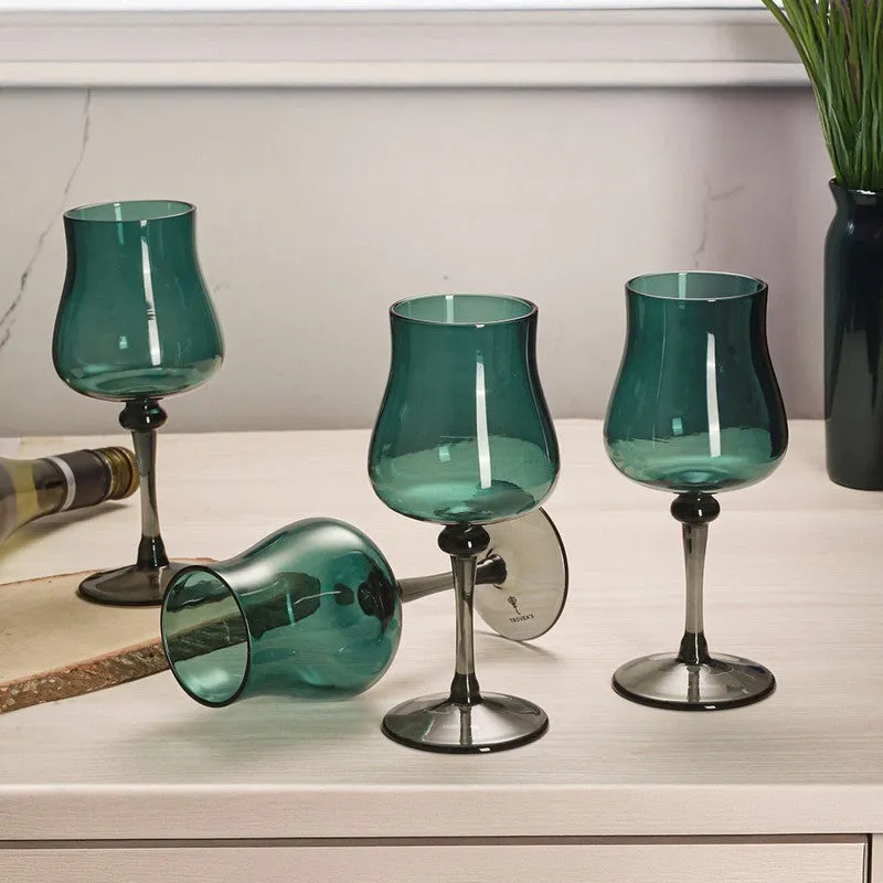 Jade Mist Wine Glasses (240 mL Each) - Set Of Four media 4