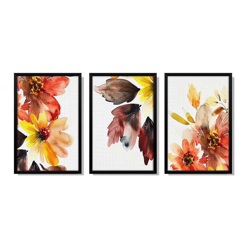 Floral Brushstrokes Wall Art With Frame - Set Of Three media 3