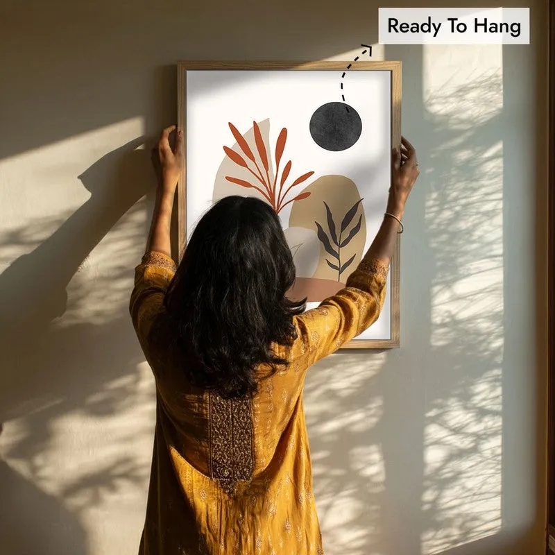 Botanical Balance Canvas Wall Painting With Brown Frame media 8