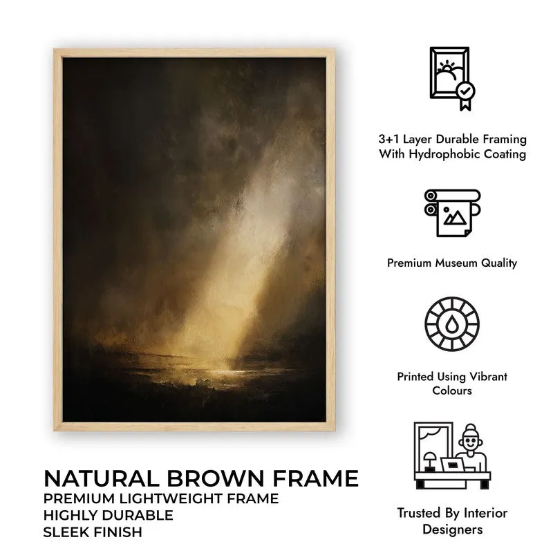 Divine Breakthrough Archival Paper Wall Painting With Brown Frame media 7