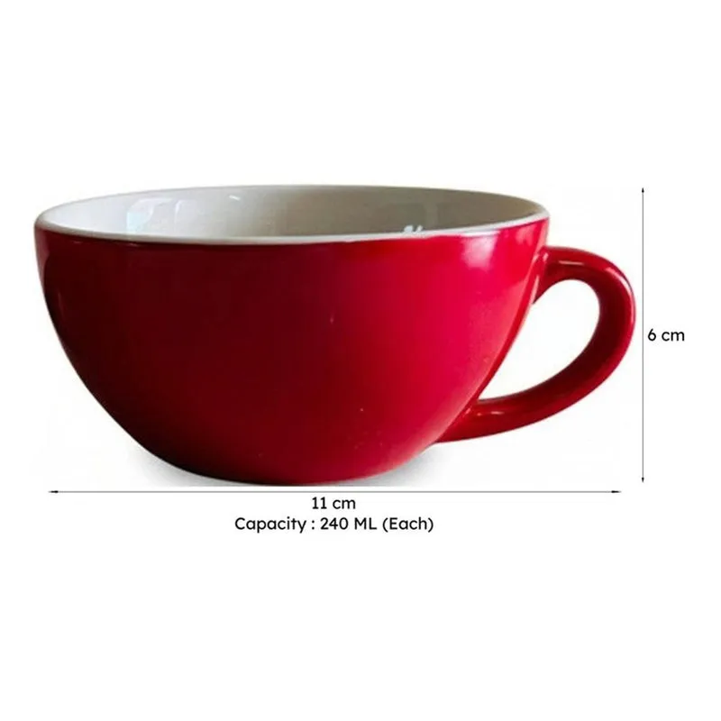 Classic Ceramic Tea Cup (240 mL Each) - Set Of Two media 8