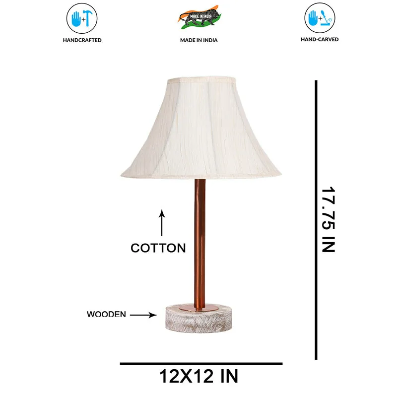 Ceylon Arc Rodin Wooden Table Lamp - OffWhite,Copper,White media 7