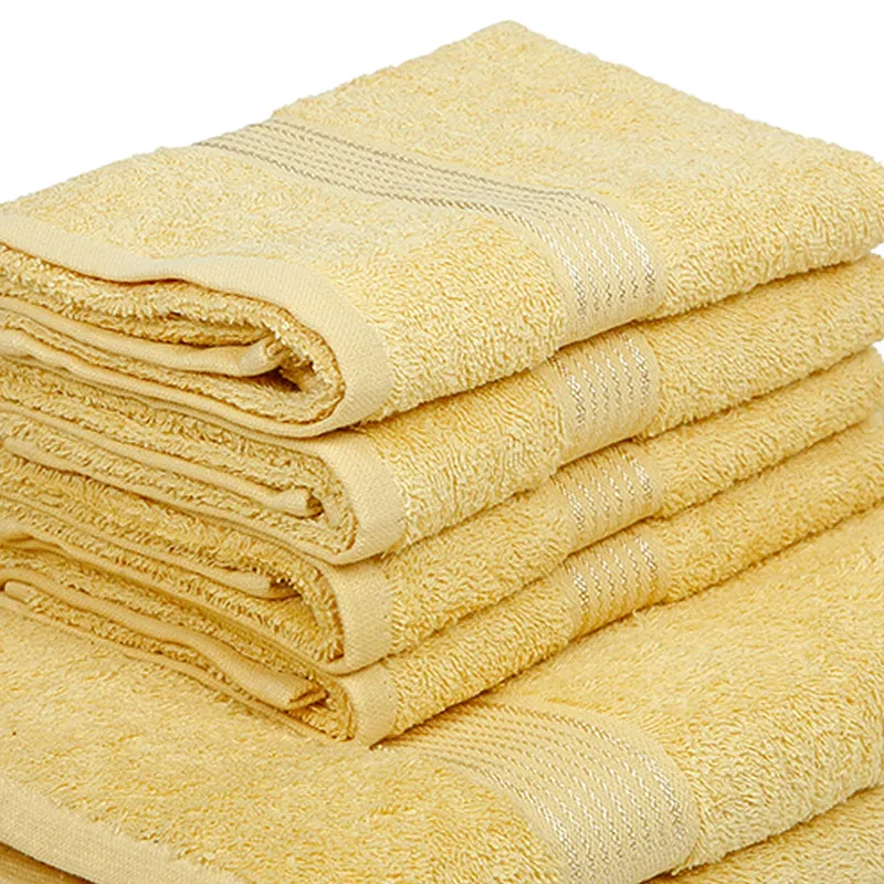 Eva Quick Dry Towel Combo (Pale Yellow) - Six Piece Set media 4