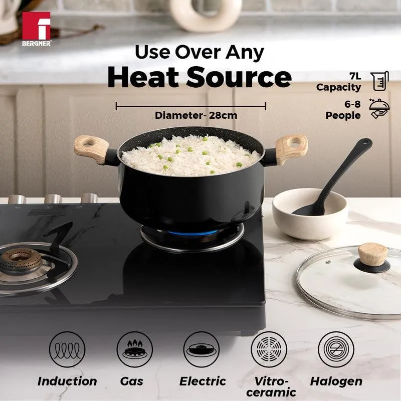 Bergner Induction Safe Cooking Pot With Lid - 8000 ml/7 Inches media 6