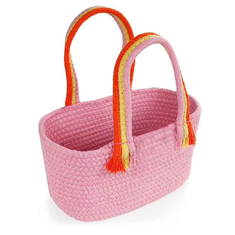 Tidy Twist Cotton Storage Basket Pink media 3