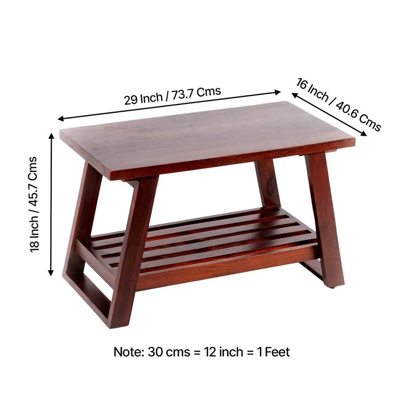 Axeron Sheesham Wooden Center Table - Dark Brown media 11