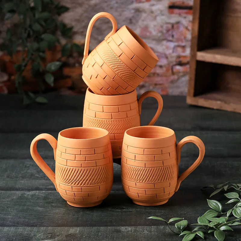 Suvarsha Terracotta Coffee Mug (400 mL Each) - Set of Four media 4