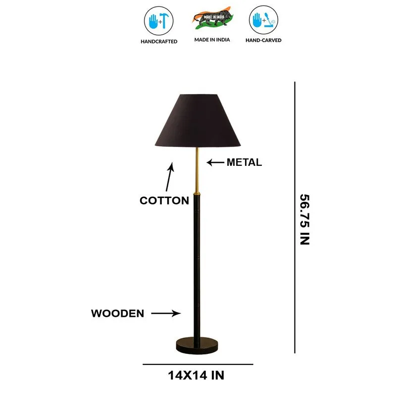 Halo Beam Wooden Floor Lamp - Black media 8