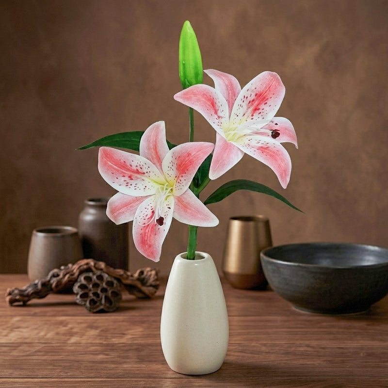 Faux Everlasting Lily Flower Stick - Pink media 3