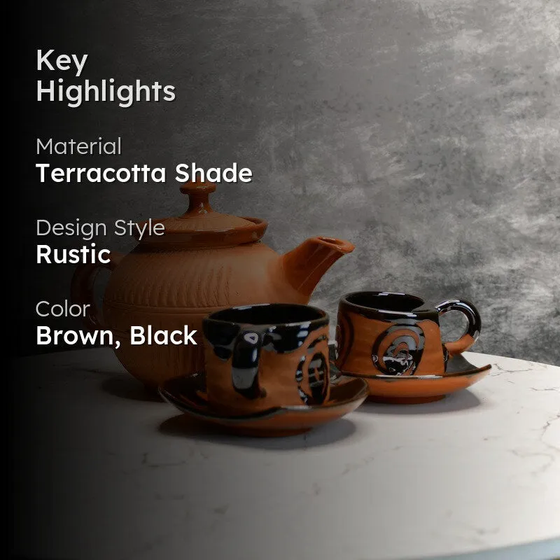 Zen Brew Terracotta Tea Set & Tea Pots - Three Piece Set media 2