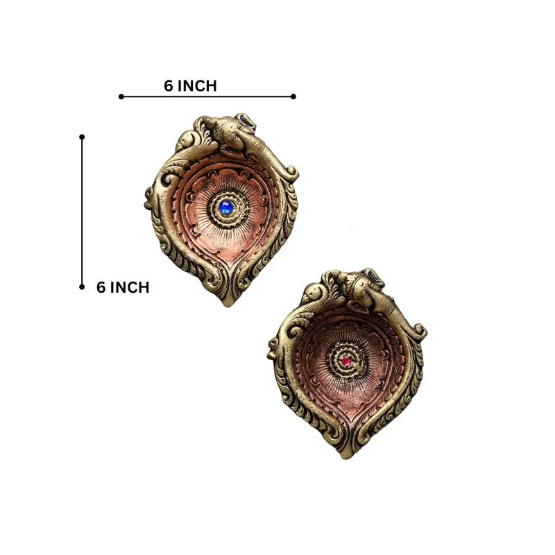 Elephant Grace Diya - Set Of Two media 8