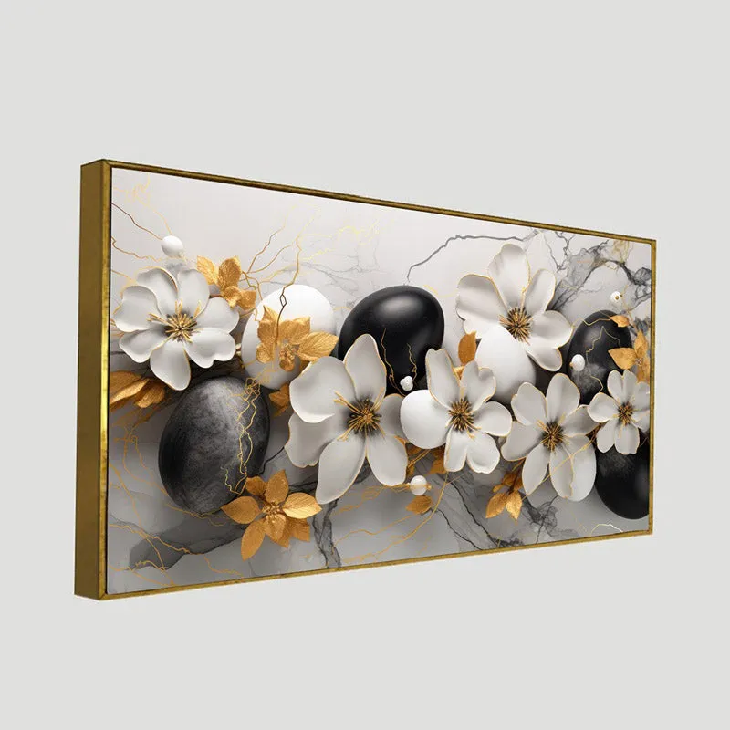 Jasmine Floral Wall Painting With Frame media 7