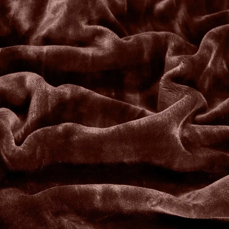 Singu Polyester Solid Blanket - Brown media 5