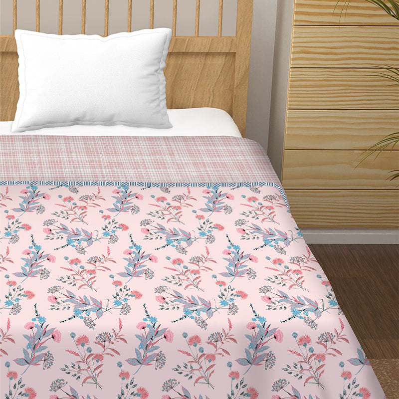 Phiranga Floral Cotton Dohar (Pink) - 210 TC media 3