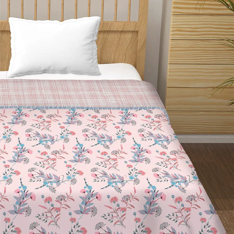 Phiranga Floral Cotton Dohar (Pink) - 210 TC media 3