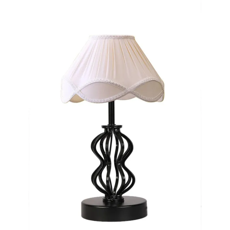 Auralinea Cotton Table Lamp With Wooden Base - Ivory media 5