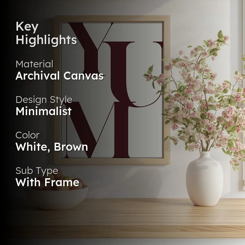 YUM Font Archival Canvas Wall Art - Brown media 2