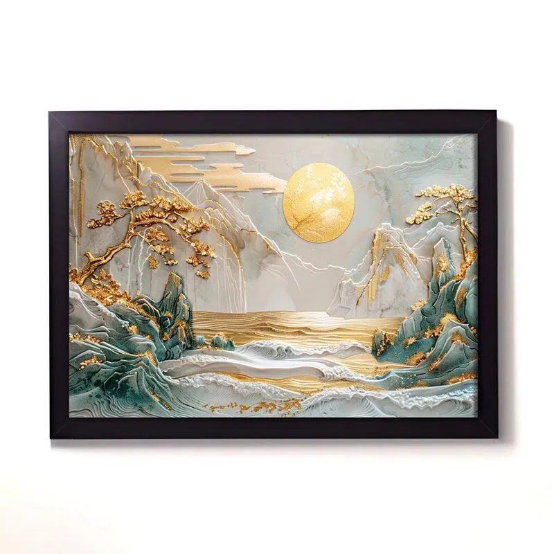 Lunar Waves Abstract Wall Painting media 3