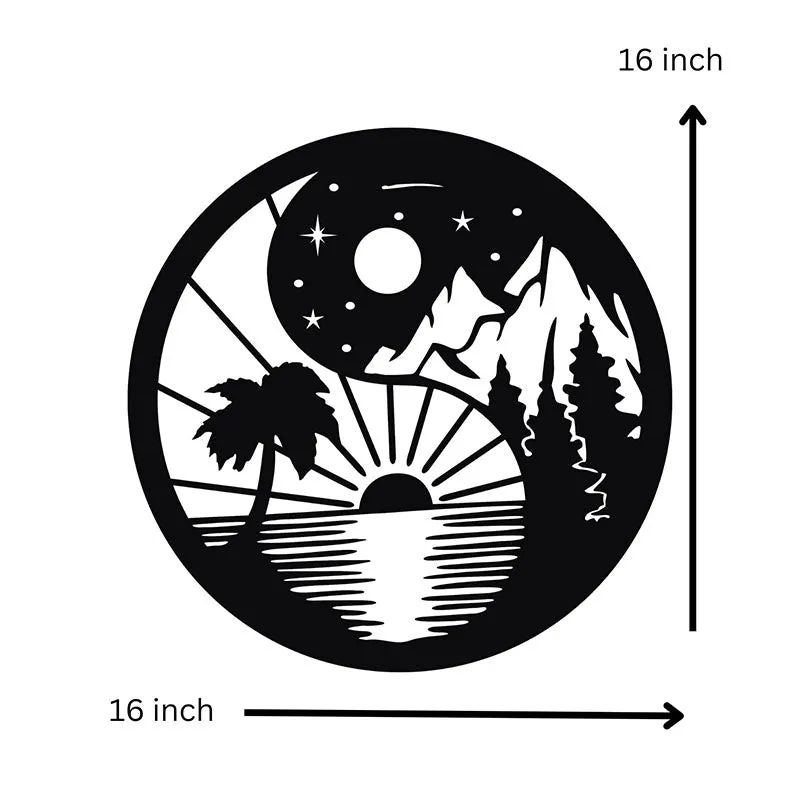 Day And Night Yin Yang Black Iron Wall Accent media 5