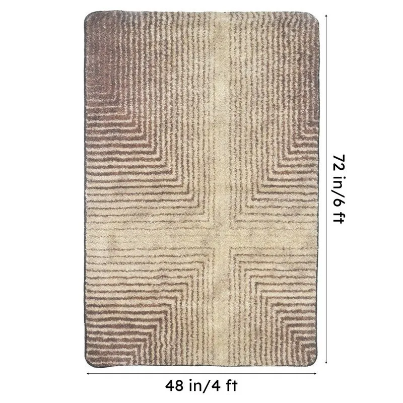 Ravien Abstract Micro Fiber Area Rug - Brown media 7