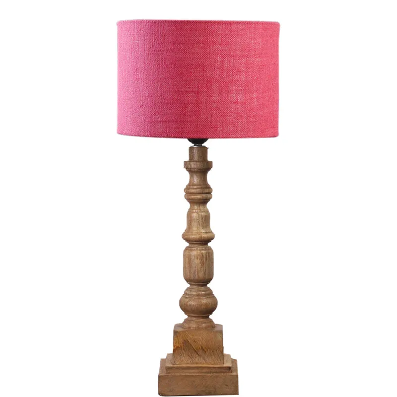 Sienna I Arbor Wooden Table Lamp - Pink,Brown media 6