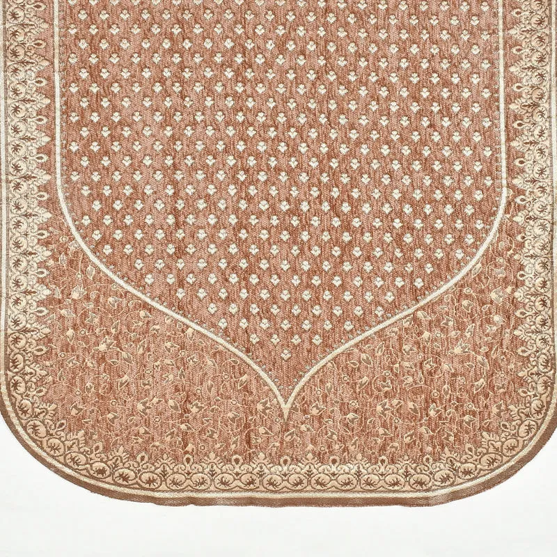 Petite Leaves Chenille Sofa Cover - Peach media 7