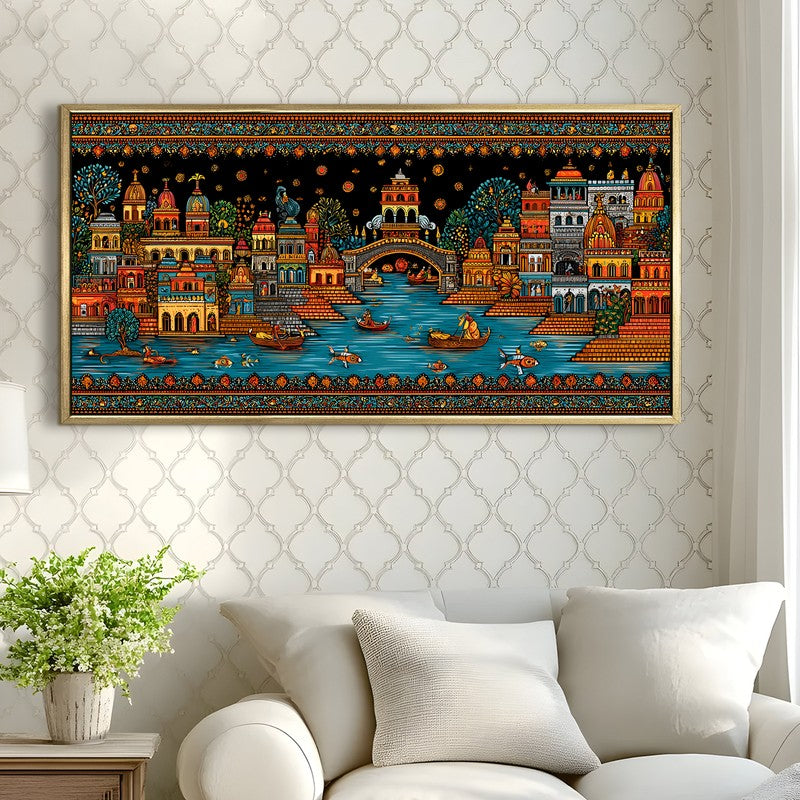 Vibrant Kashi Folk Wall Art