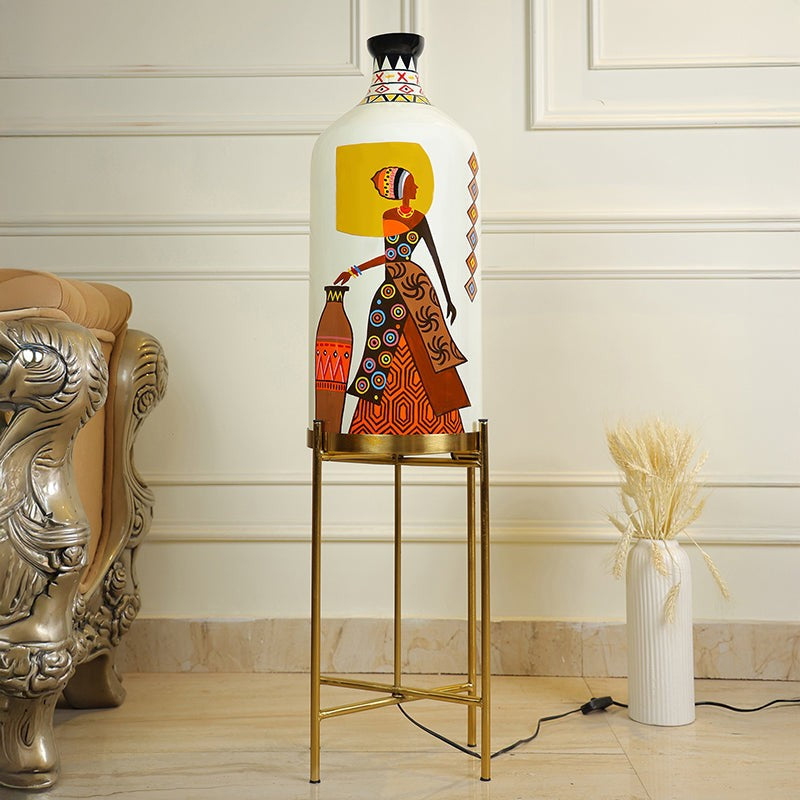 Vividis Hand Painted Metal & Glass Floor Lamp media 4