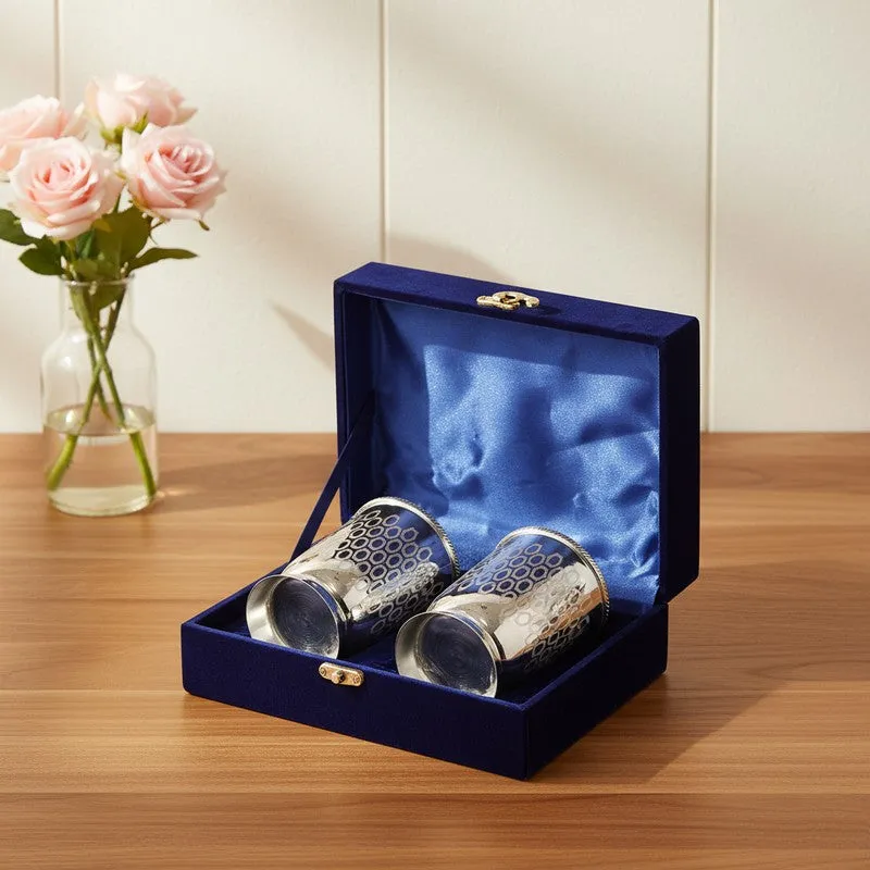 Silver Gleam Drinking Glass Duo (300 mL Each) - Three Piece Set media 3
