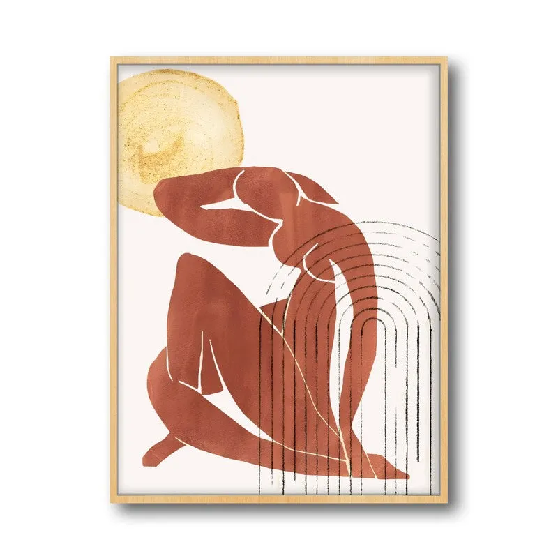 Embrace of Silence Canvas Wall Painting With Brown Frame media 3