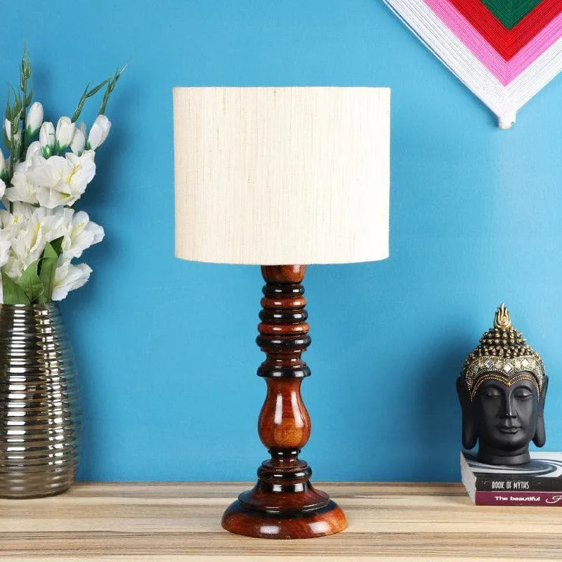 Urbane Gilmore Fabric Table Lamp - White,Brown media 1