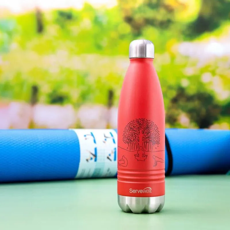 Zen Sip Hot & Cold Thermos Bottle (Red) - 750 mL media 1