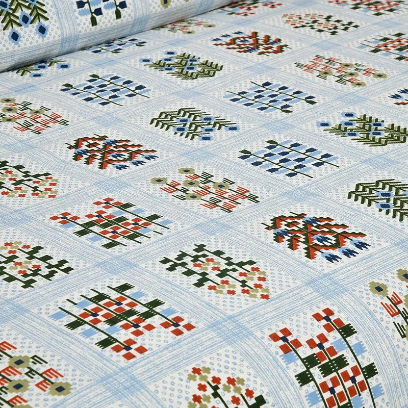 Ishani Breeze Floral Cotton Bedsheet (Blue & White) - 160 TC media 5