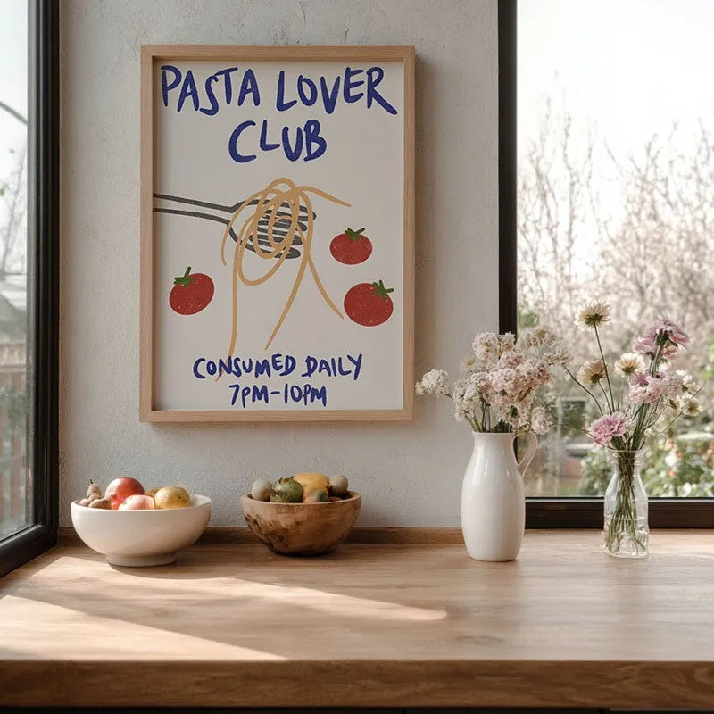 The Pasta Club Archival Canvas Wall Art - White media 7