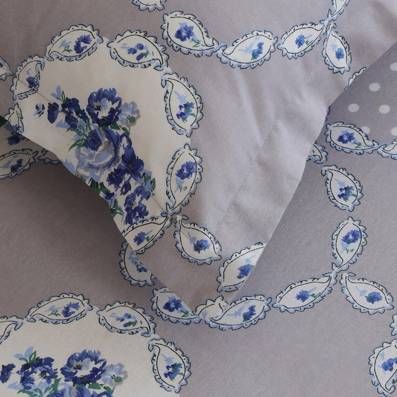 Swayam Rose Grove Cotton Bedsheet (Grey) - 144 TC media 7