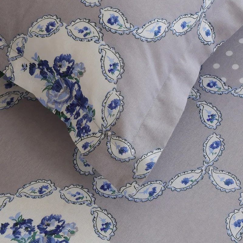Swayam Rose Grove Cotton Bedsheet (Grey) - 144 TC media 7