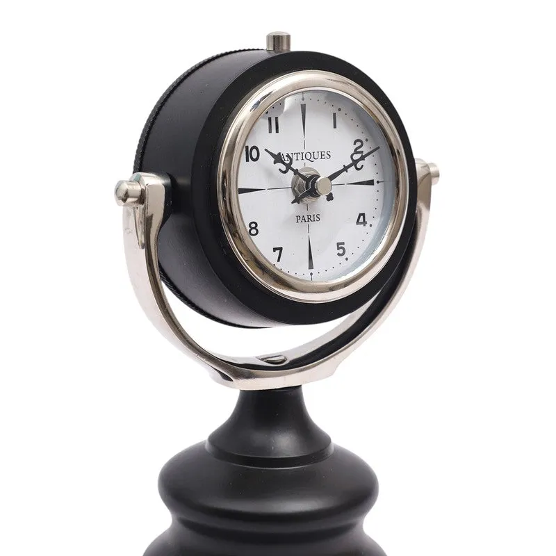 Classic Round Table Clock Black,Silver media 6