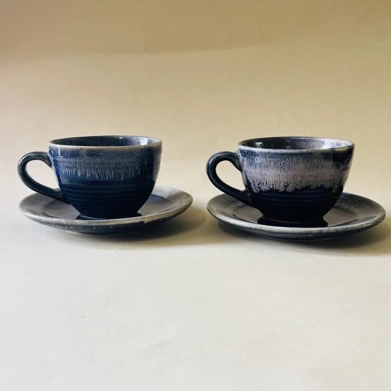 Ceramic Cup & Saucer (Blue/180 mL Each) - Set of Two media 5