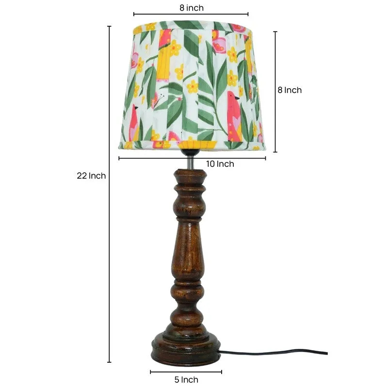 Petalway Wooden Base Cotton Table Lamp - Multicolor media 5