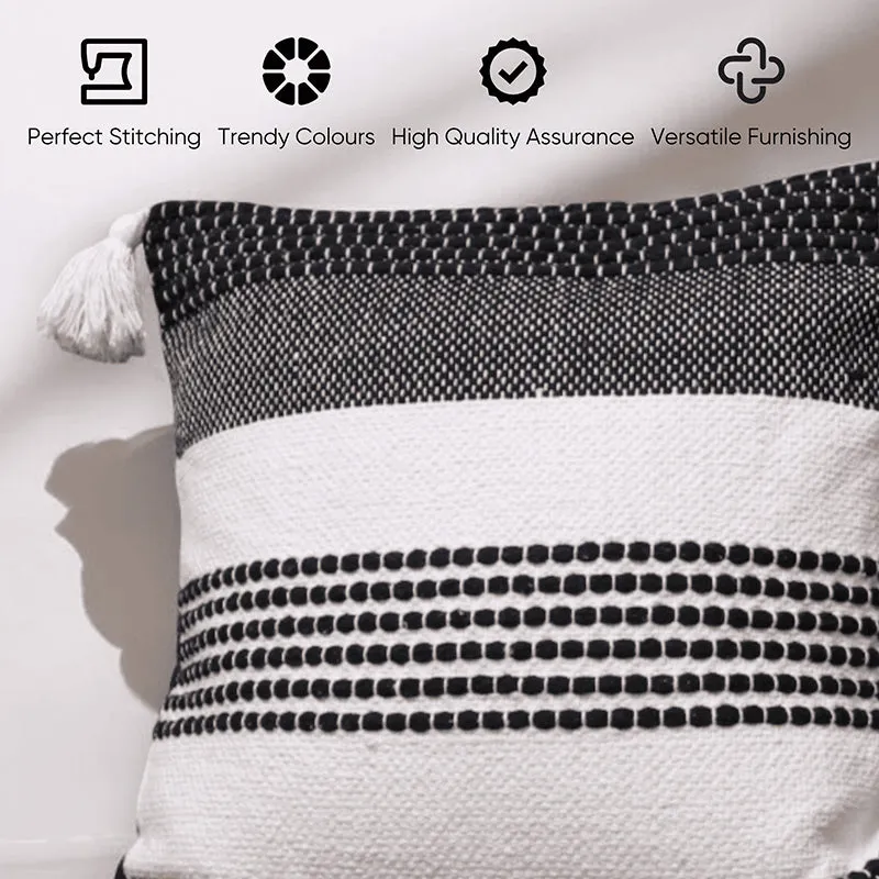 Tuft & Tumble Tufted Cushion Cover (Black & White) - Set Of Three media 4