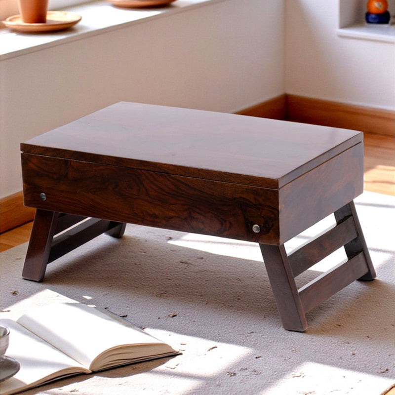 Nverox Sheesham Wooden Side & Bedside Table - Brown