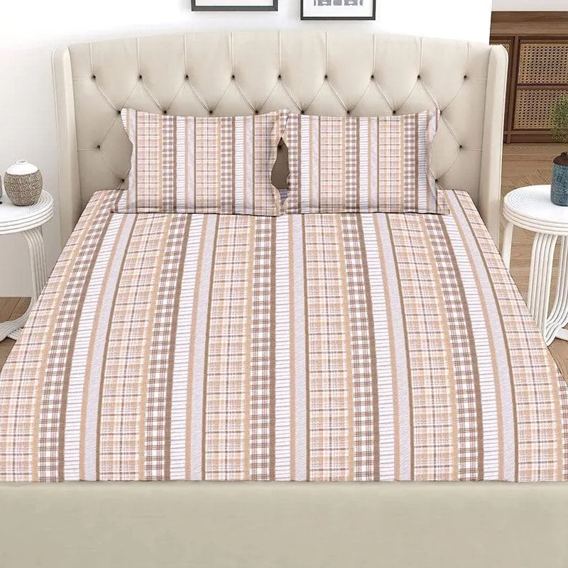 Vizag Modern Cotton Bedsheet (Brown) - 120 TC media 3