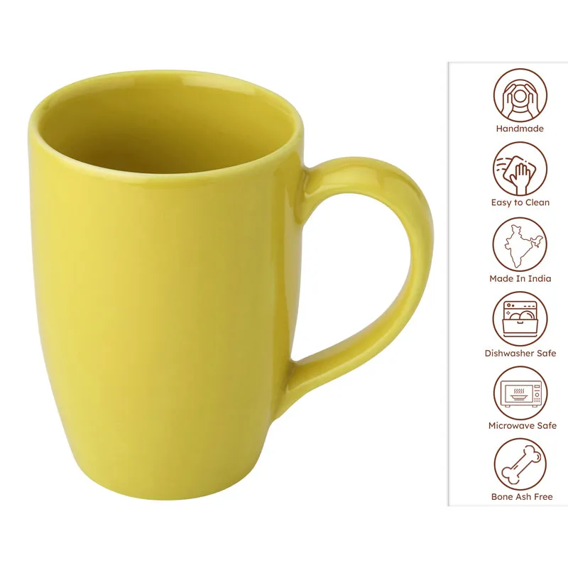 Kopi Ceramic Coffee Mug (Yellow/350 mL Each) - Set Of Two media 6